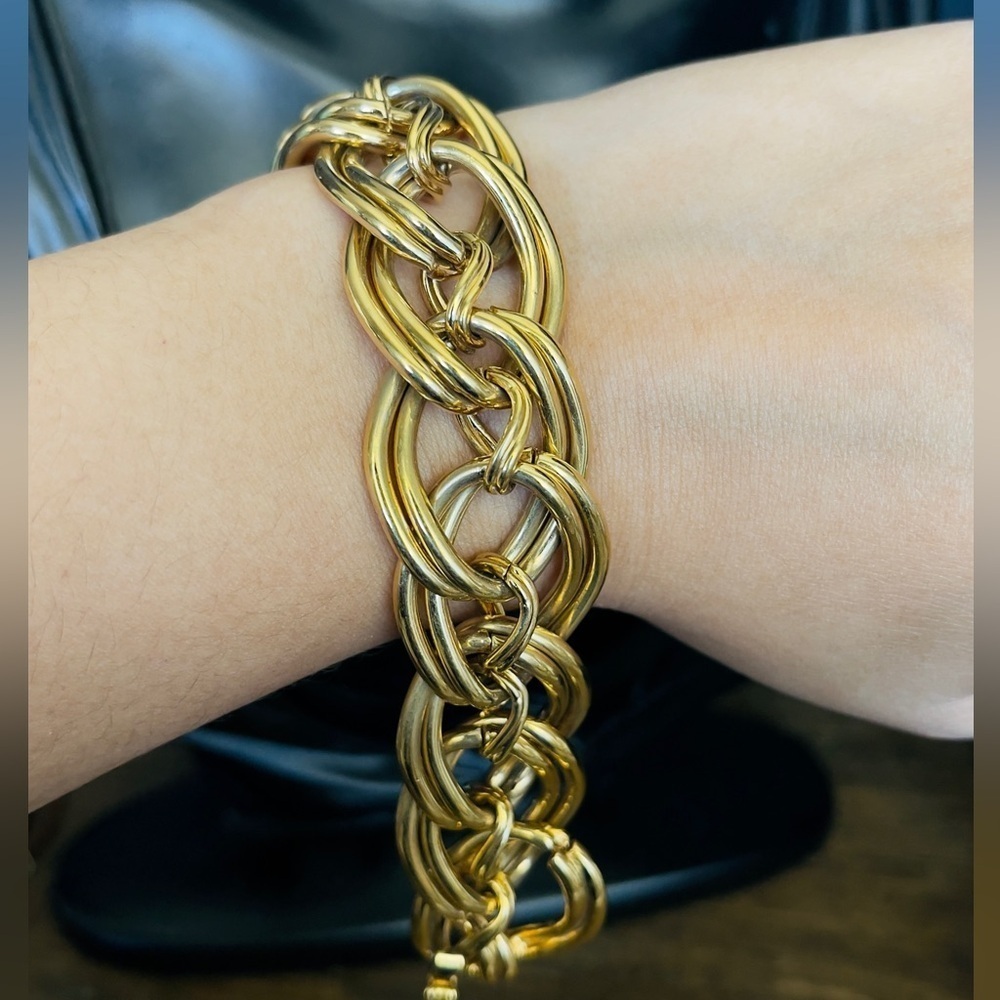 Gold tone vintage Monet chunky statement bracelet